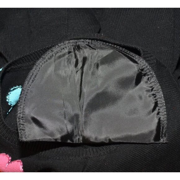 Alfred Dunner XL Black Pullover Crewneck Sweater Embroidered Flowers Long Sleeve - Picture 7 of 9